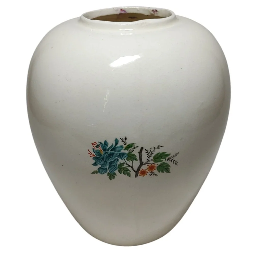Bird of Paradise Rice Vase Jar Signed and Dated 1995‎ Floral 5.5 Inches SEE